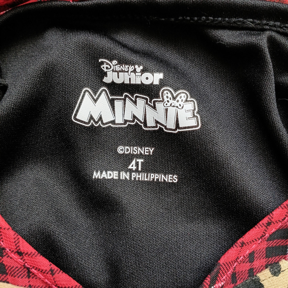 Disney Minnie Red Plaid Girls Blouse with Leopard Bow Size 4T - Picture 6 of 7